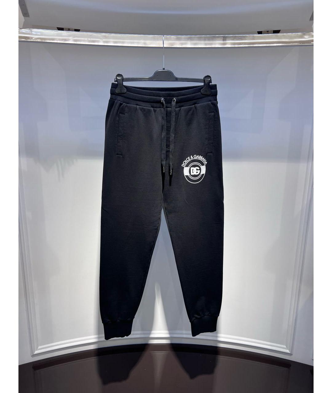 DOLCE&GABBANA Черный хлопковый спортивный костюм, фото 2