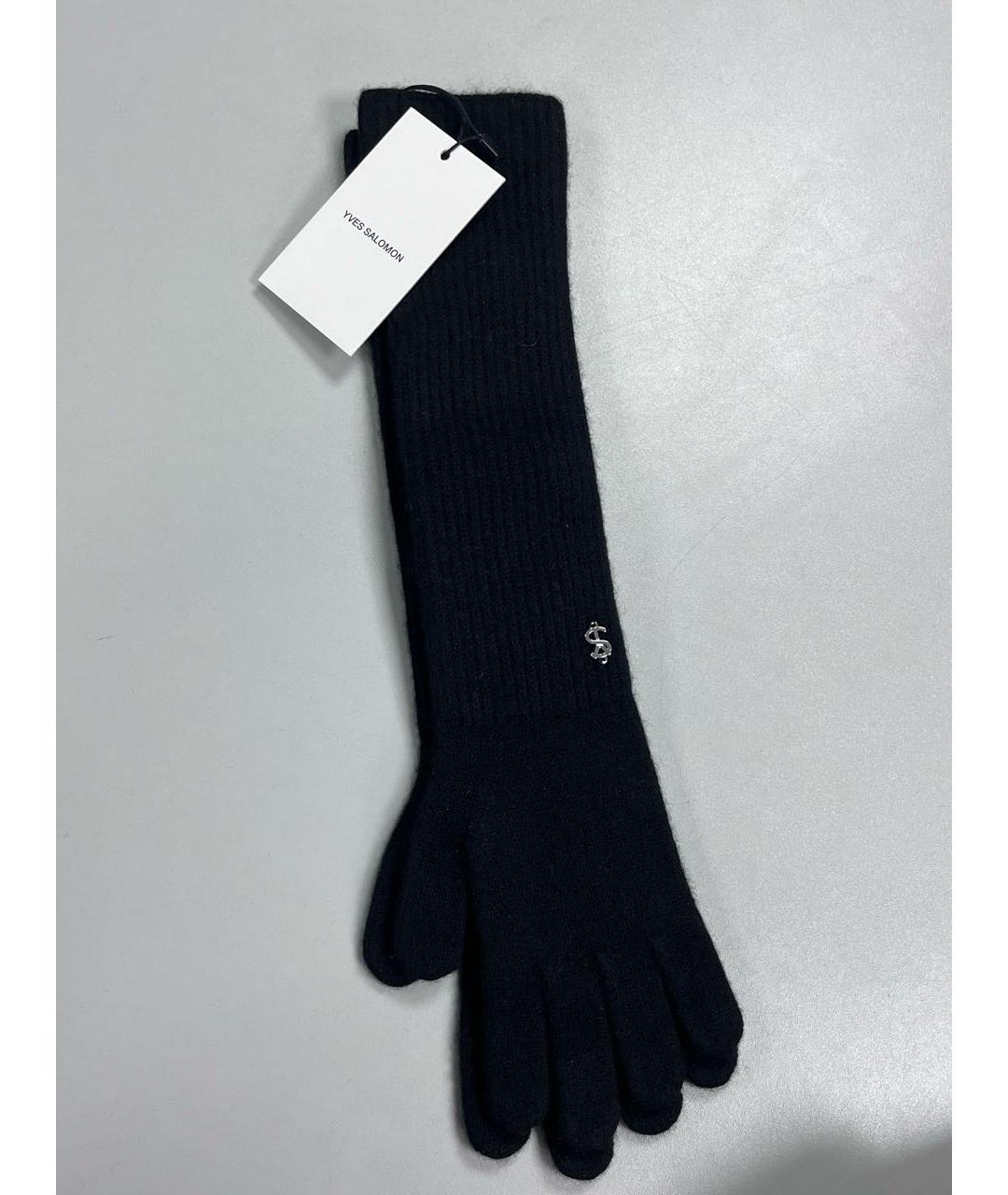 YVES SALOMON Черные кашемировые перчатки, фото 3
