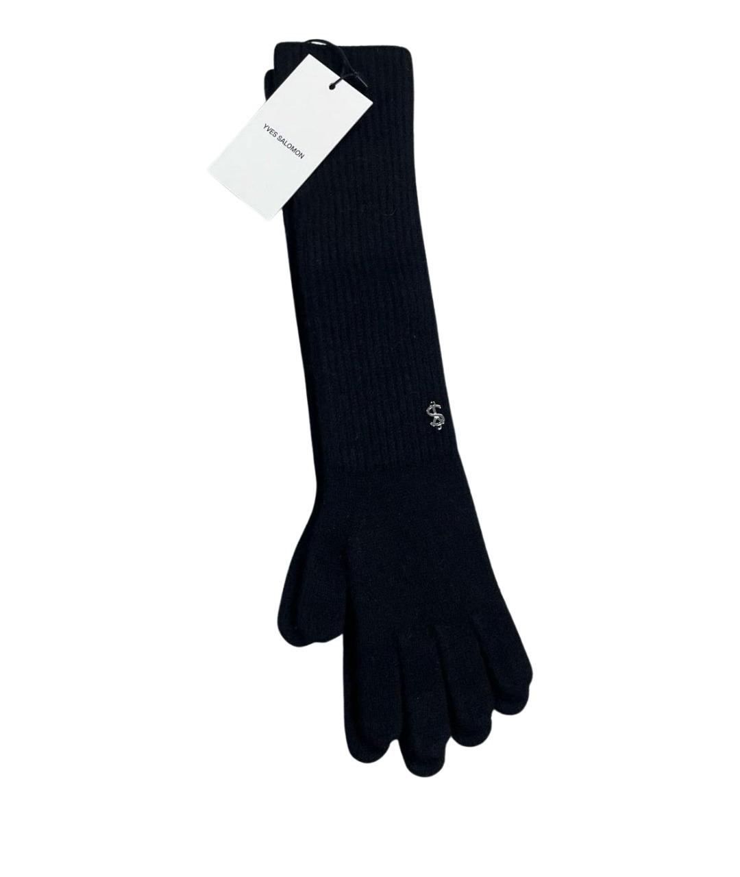YVES SALOMON Черные кашемировые перчатки, фото 1