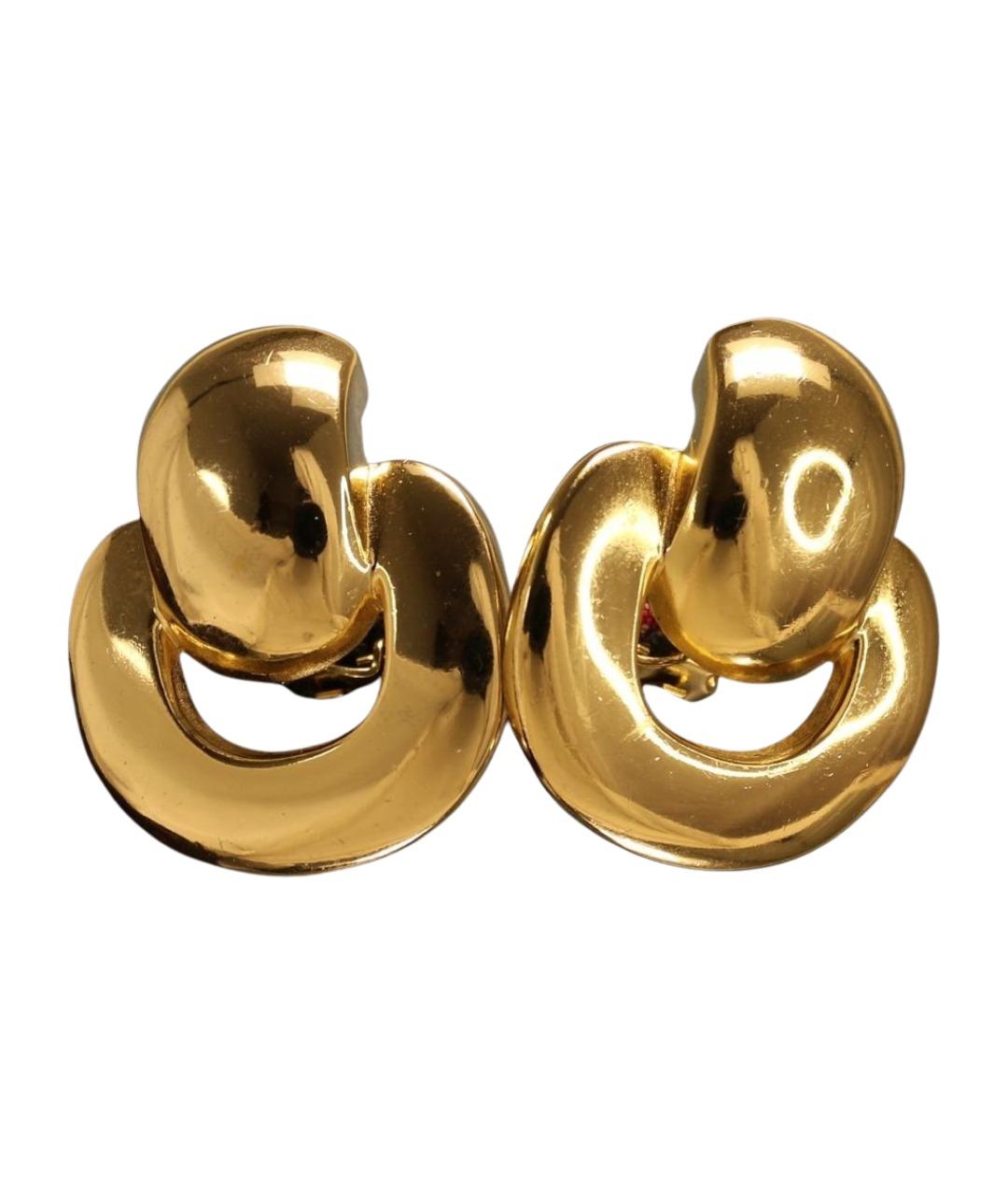 CHRISTIAN DIOR Золотые металлические клипсы, фото 1