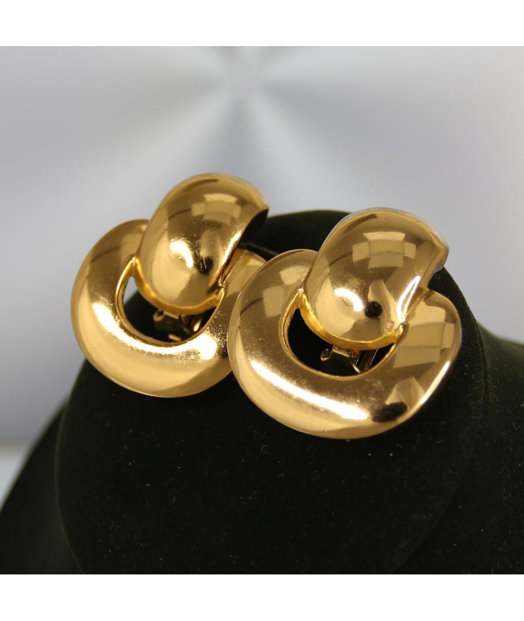 CHRISTIAN DIOR Золотые металлические клипсы, фото 6
