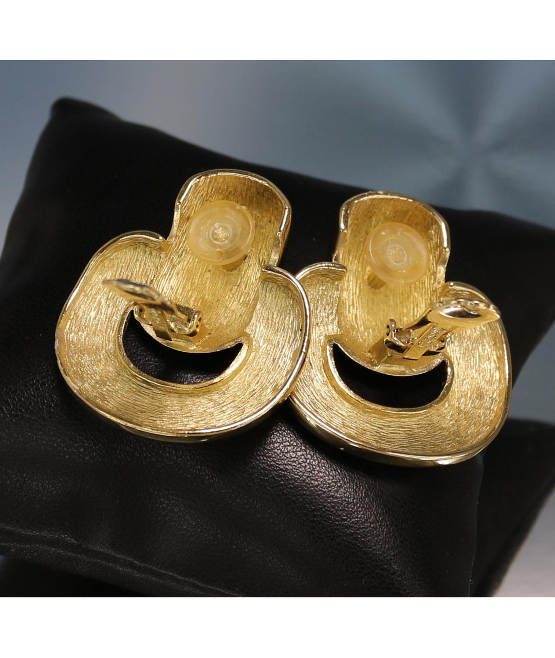CHRISTIAN DIOR Золотые металлические клипсы, фото 8