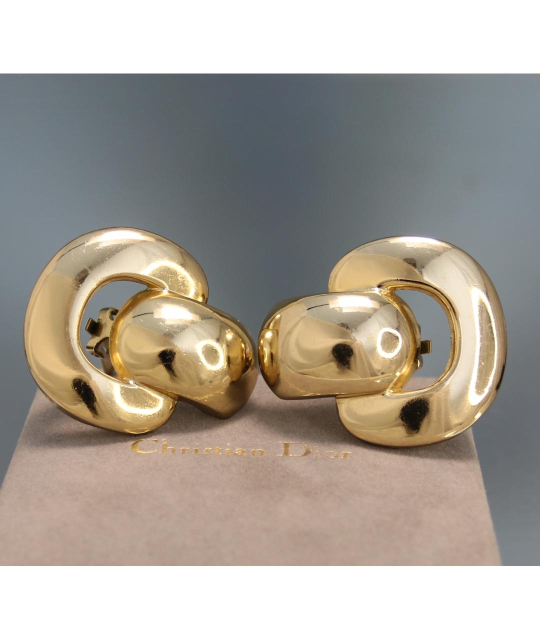 CHRISTIAN DIOR Золотые металлические клипсы, фото 4