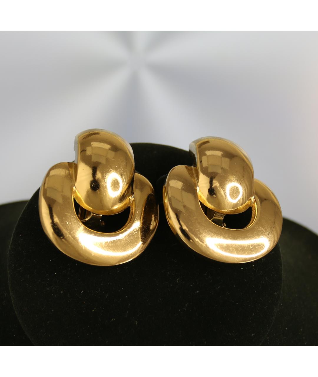 CHRISTIAN DIOR Золотые металлические клипсы, фото 5