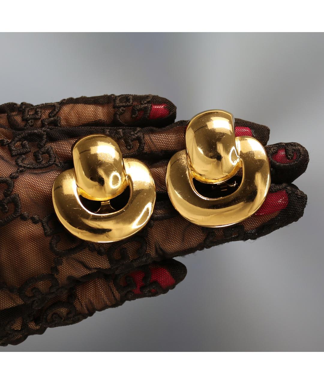 CHRISTIAN DIOR Золотые металлические клипсы, фото 7