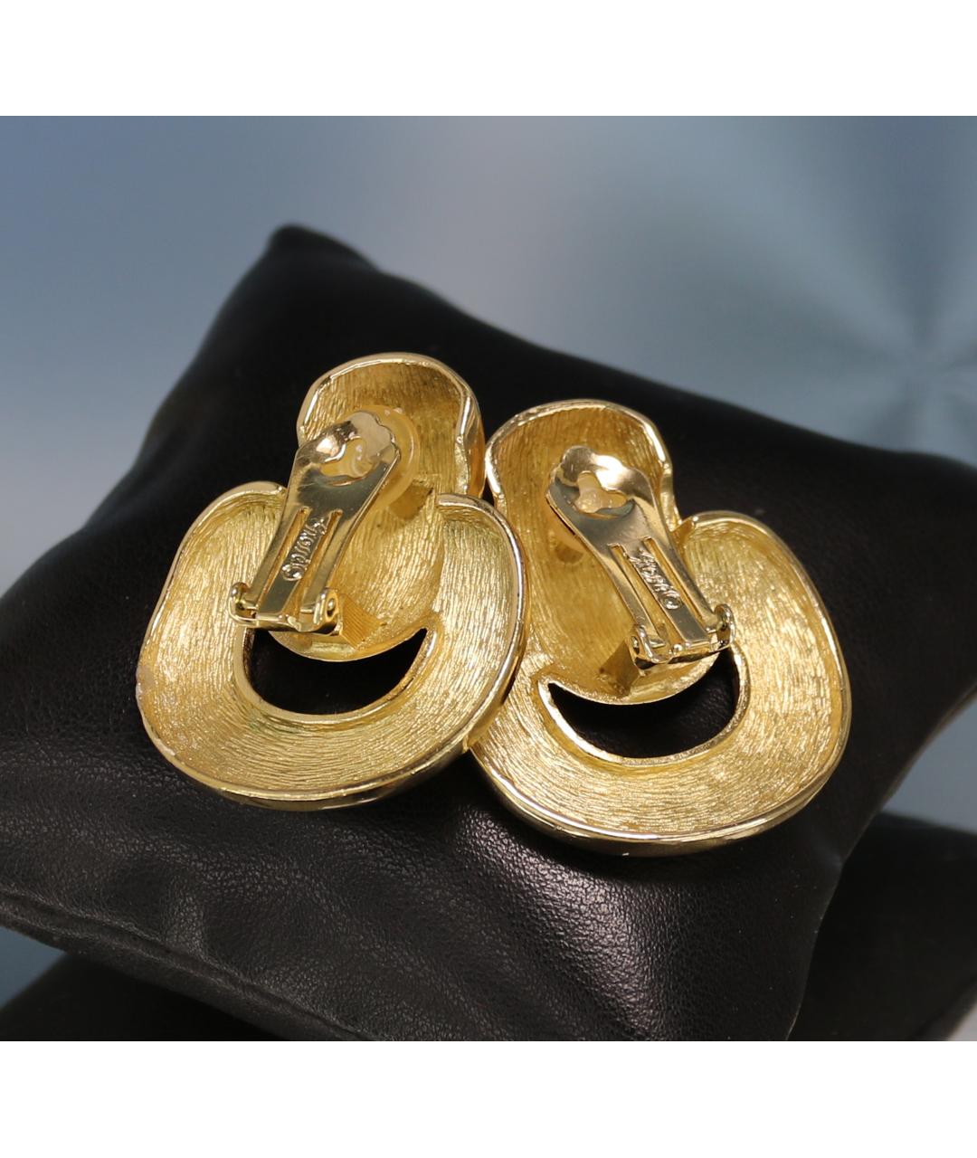 CHRISTIAN DIOR Золотые металлические клипсы, фото 9