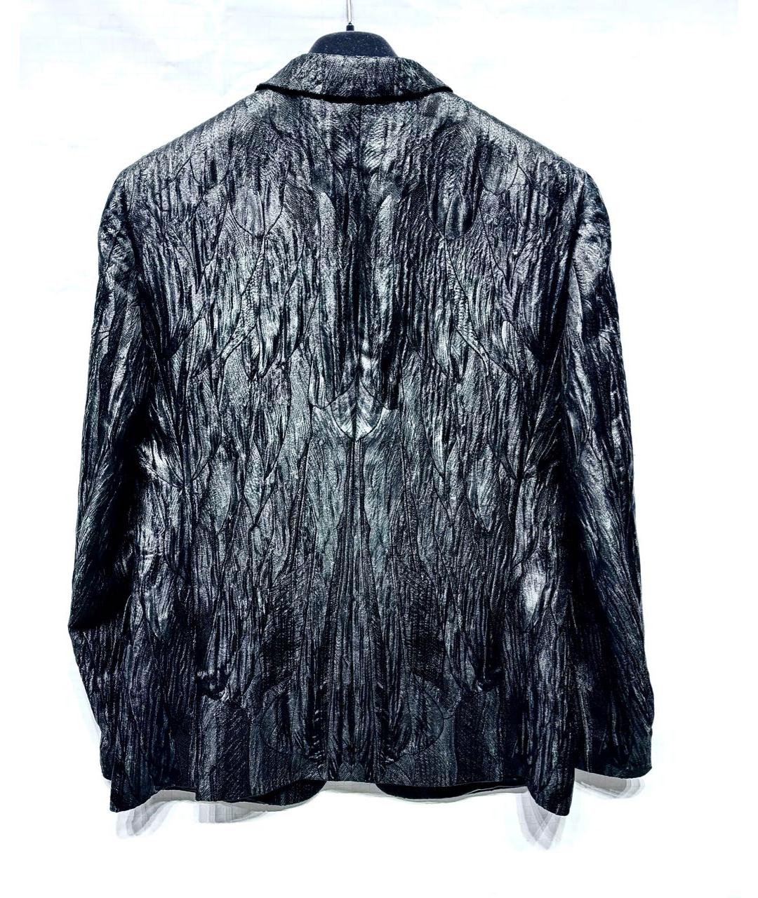 ALEXANDER MCQUEEN Черный шелковый пиджак, фото 2