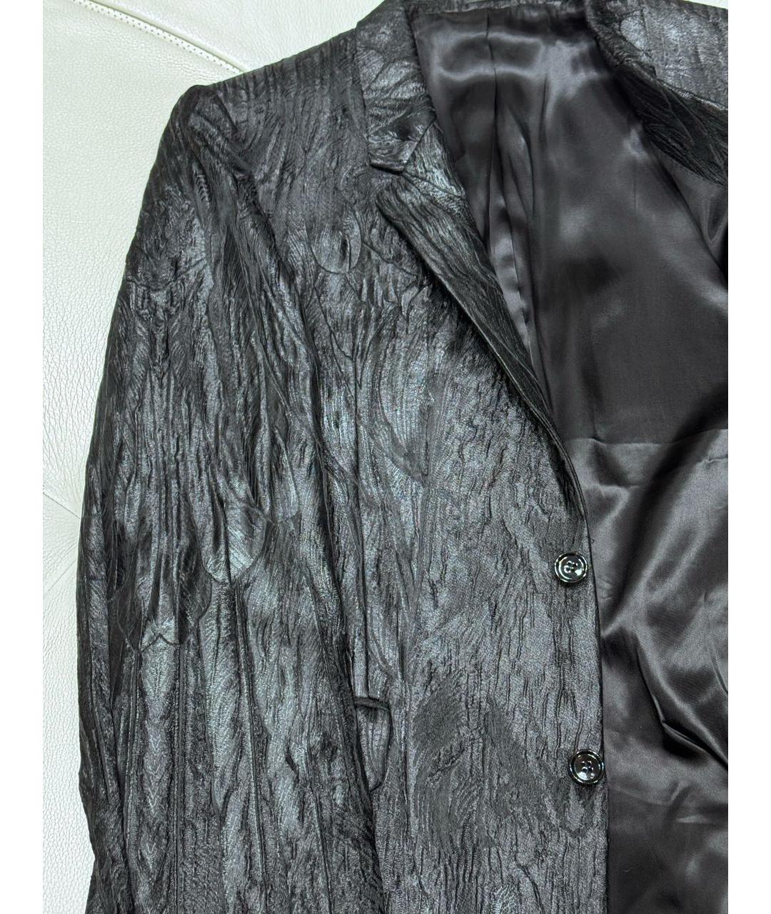 ALEXANDER MCQUEEN Черный шелковый пиджак, фото 5