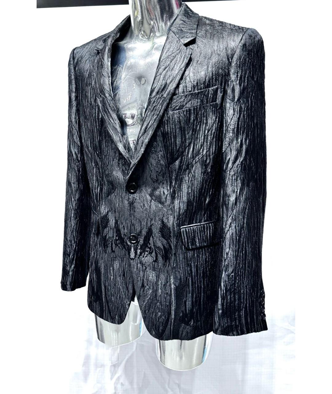 ALEXANDER MCQUEEN Черный шелковый пиджак, фото 3