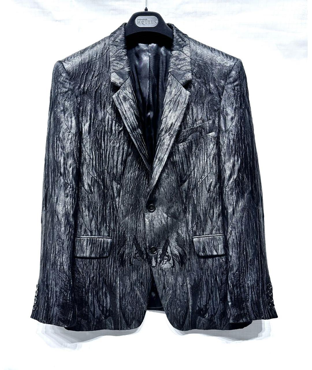 ALEXANDER MCQUEEN Черный шелковый пиджак, фото 9