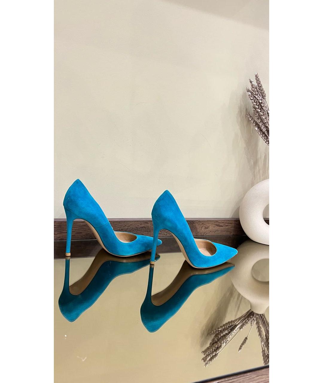 GIANVITO ROSSI Бирюзовые замшевые туфли, фото 4