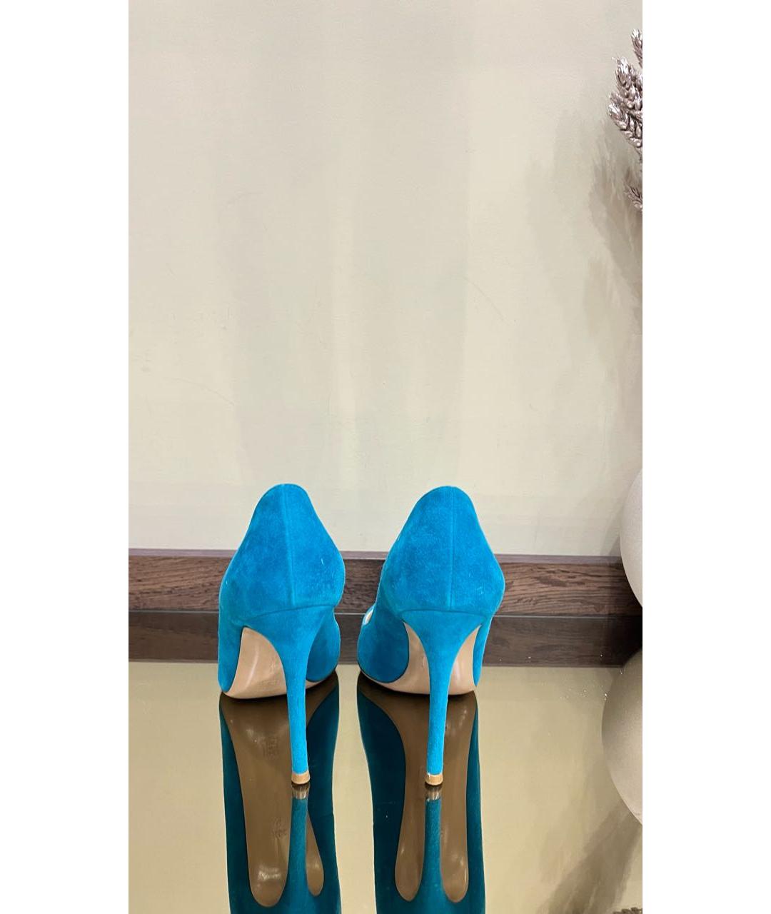 GIANVITO ROSSI Бирюзовые замшевые туфли, фото 3