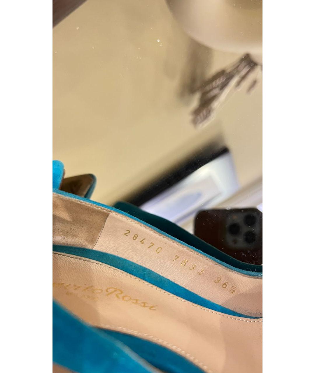 GIANVITO ROSSI Бирюзовые замшевые туфли, фото 5