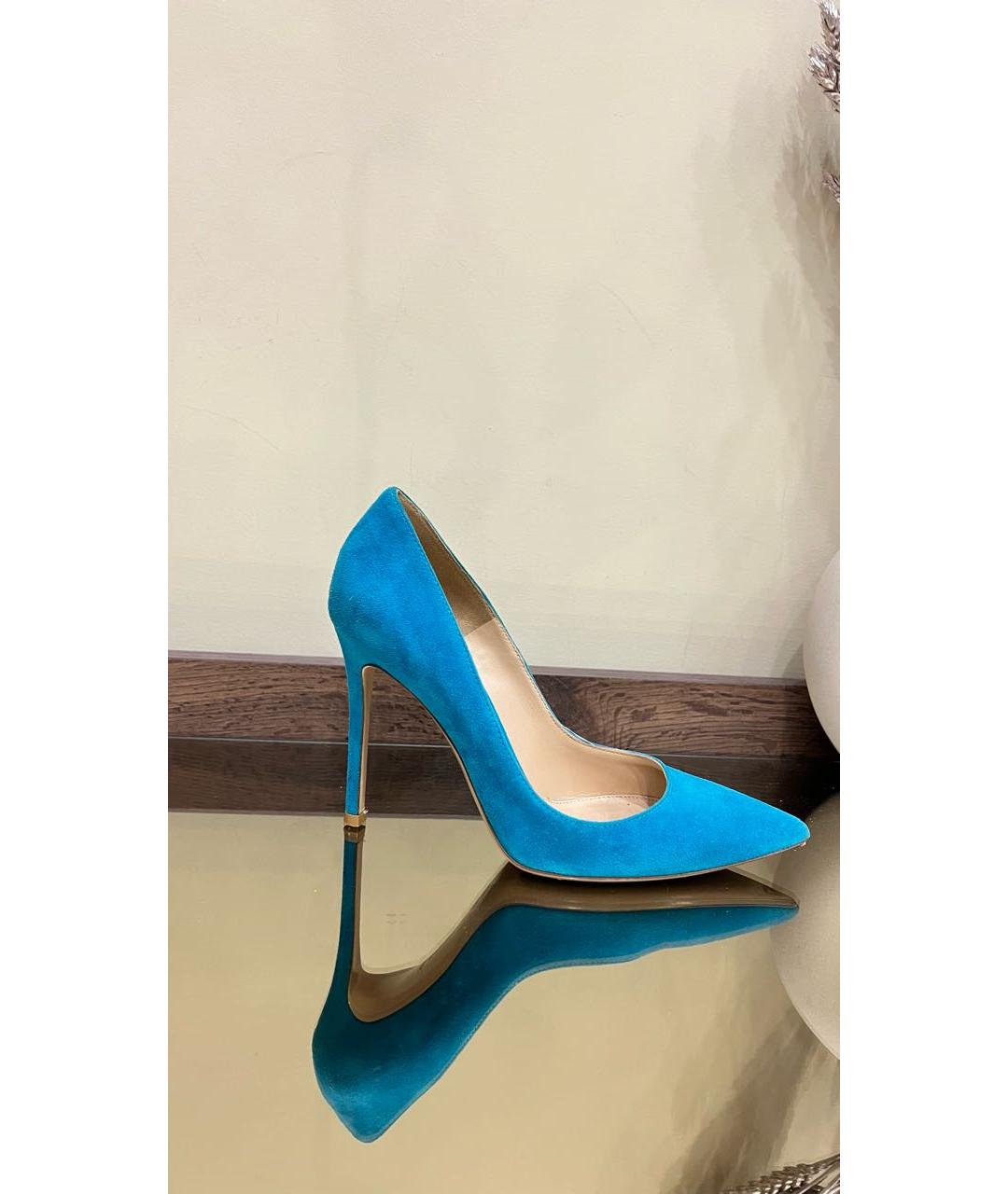 GIANVITO ROSSI Бирюзовые замшевые туфли, фото 9