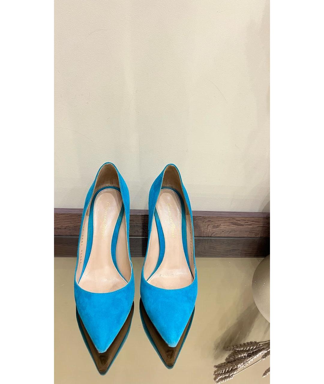 GIANVITO ROSSI Бирюзовые замшевые туфли, фото 2