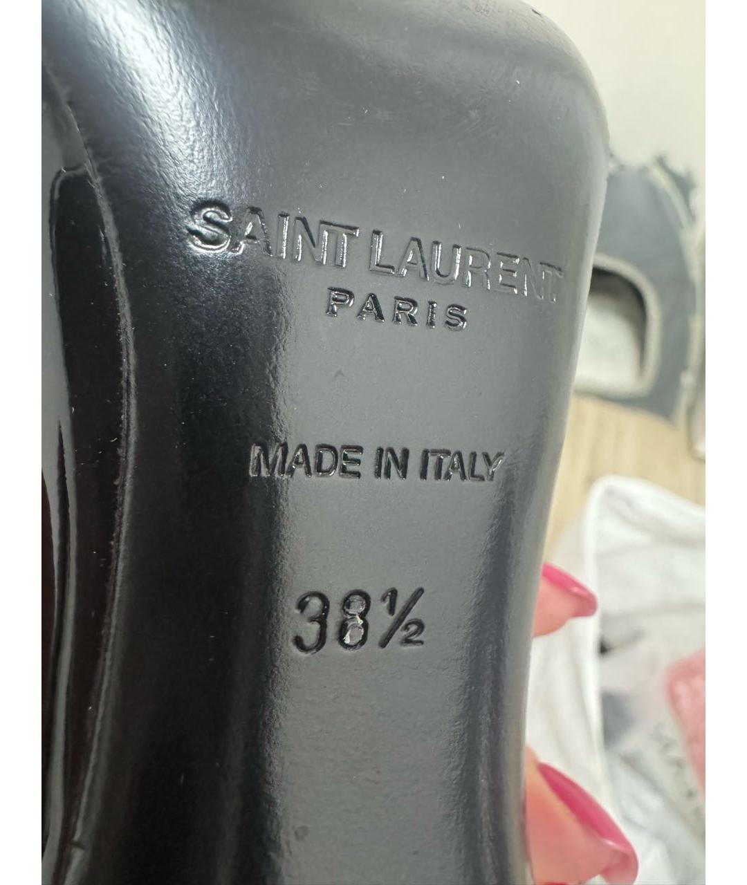 SAINT LAURENT Черные туфли из лакированной кожи, фото 6