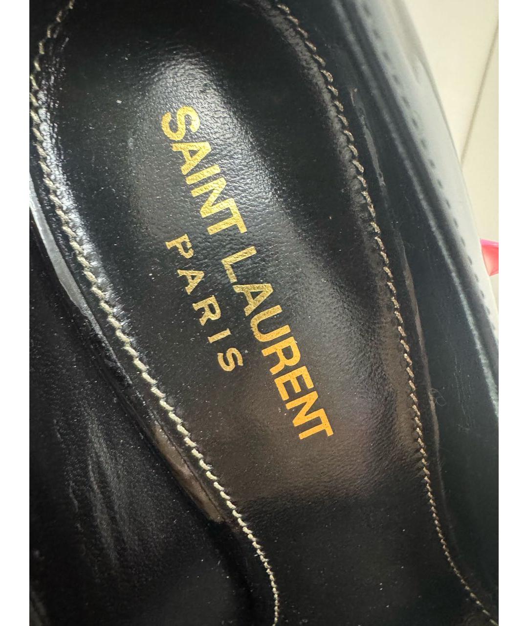 SAINT LAURENT Черные туфли из лакированной кожи, фото 4