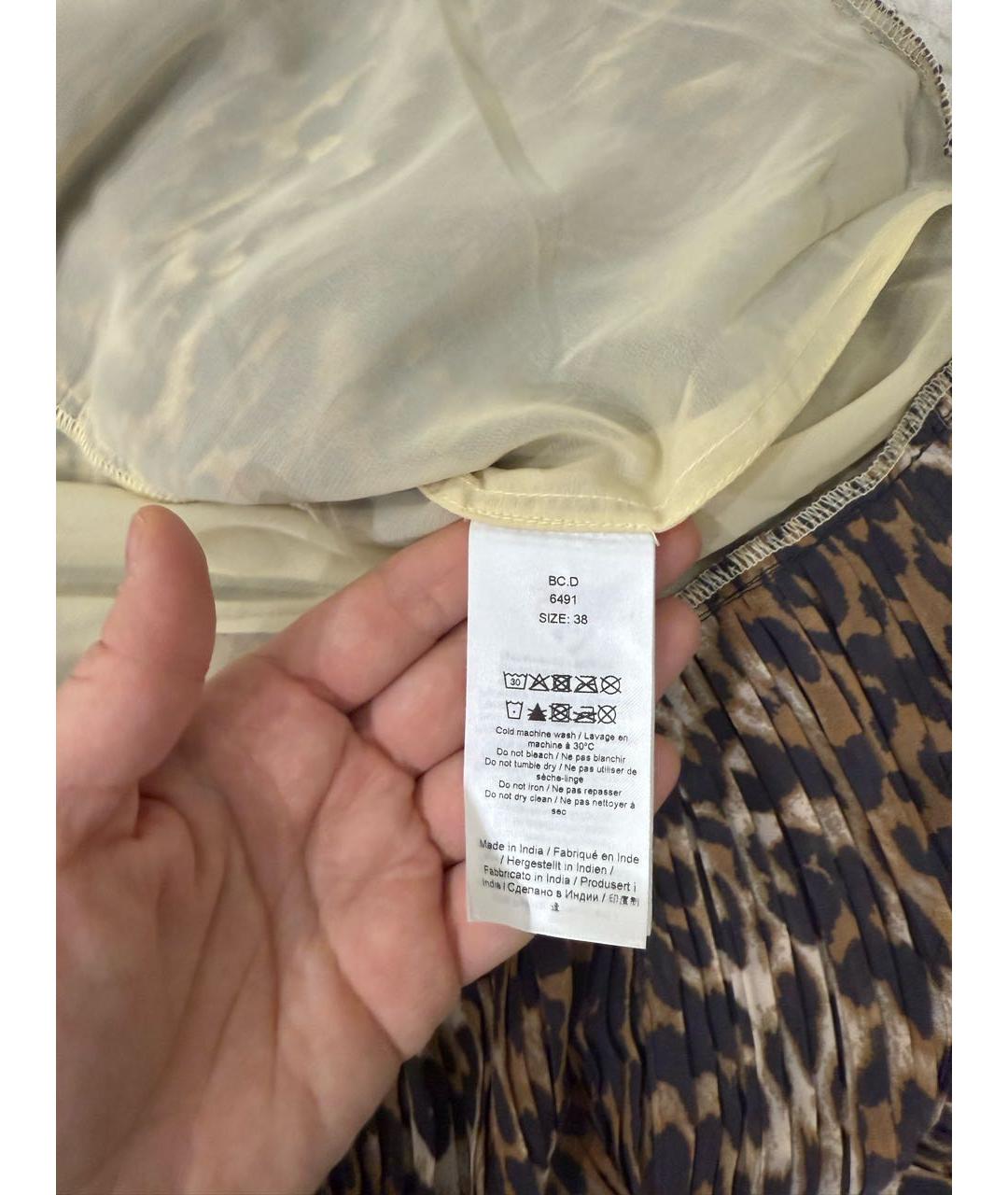 GANNI Коричневое полиэстеровое повседневное платье, фото 5