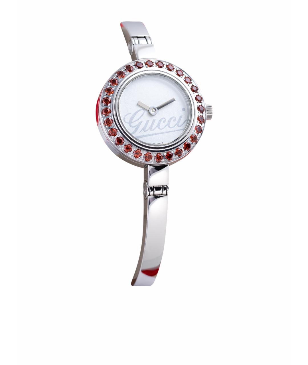 GUCCI Бордовые металлические часы, фото 1