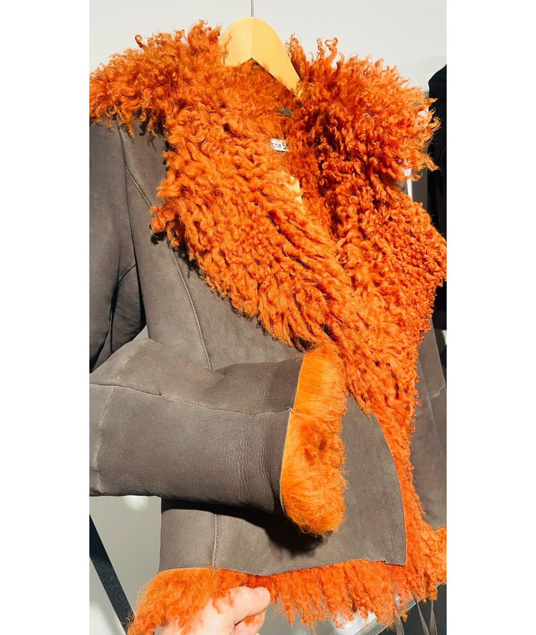 ACNE STUDIOS Коричневая меховая дубленка, фото 6