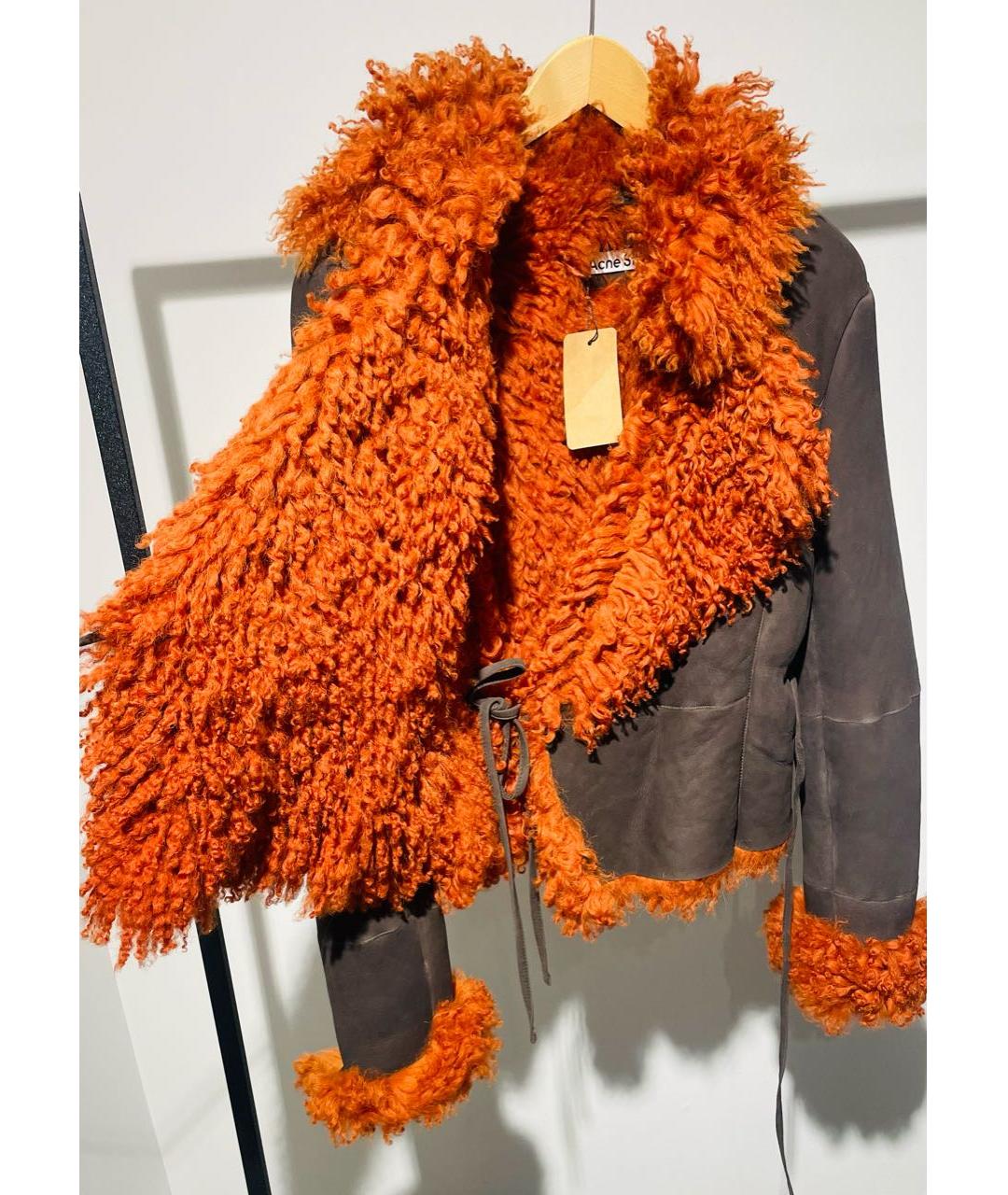 ACNE STUDIOS Коричневая меховая дубленка, фото 4