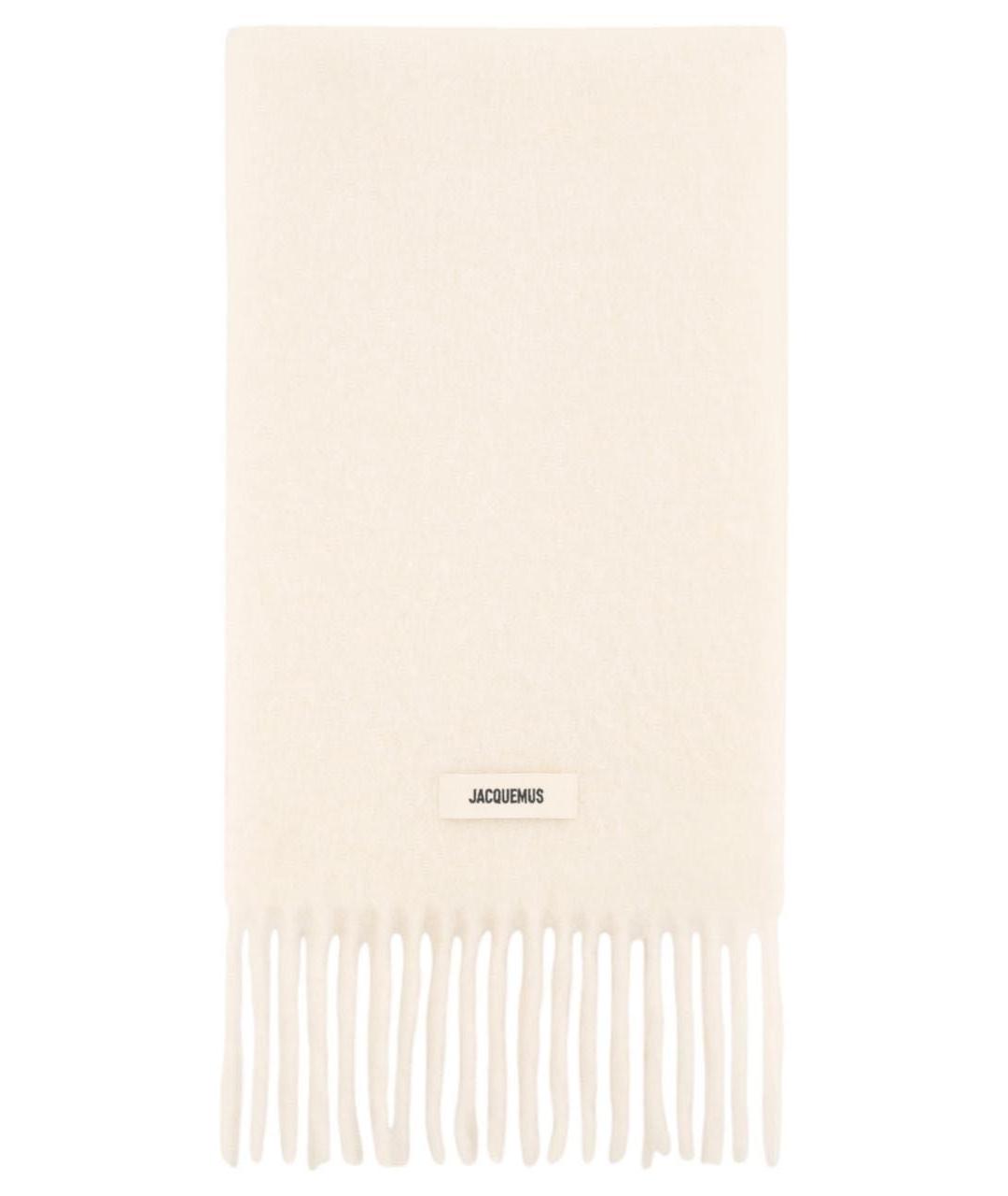 JACQUEMUS Бежевый шерстяной шарф, фото 4