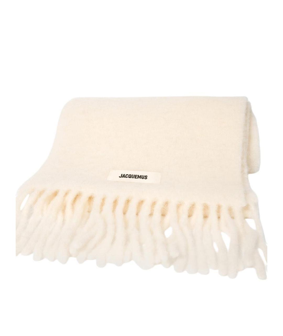JACQUEMUS Бежевый шерстяной шарф, фото 2