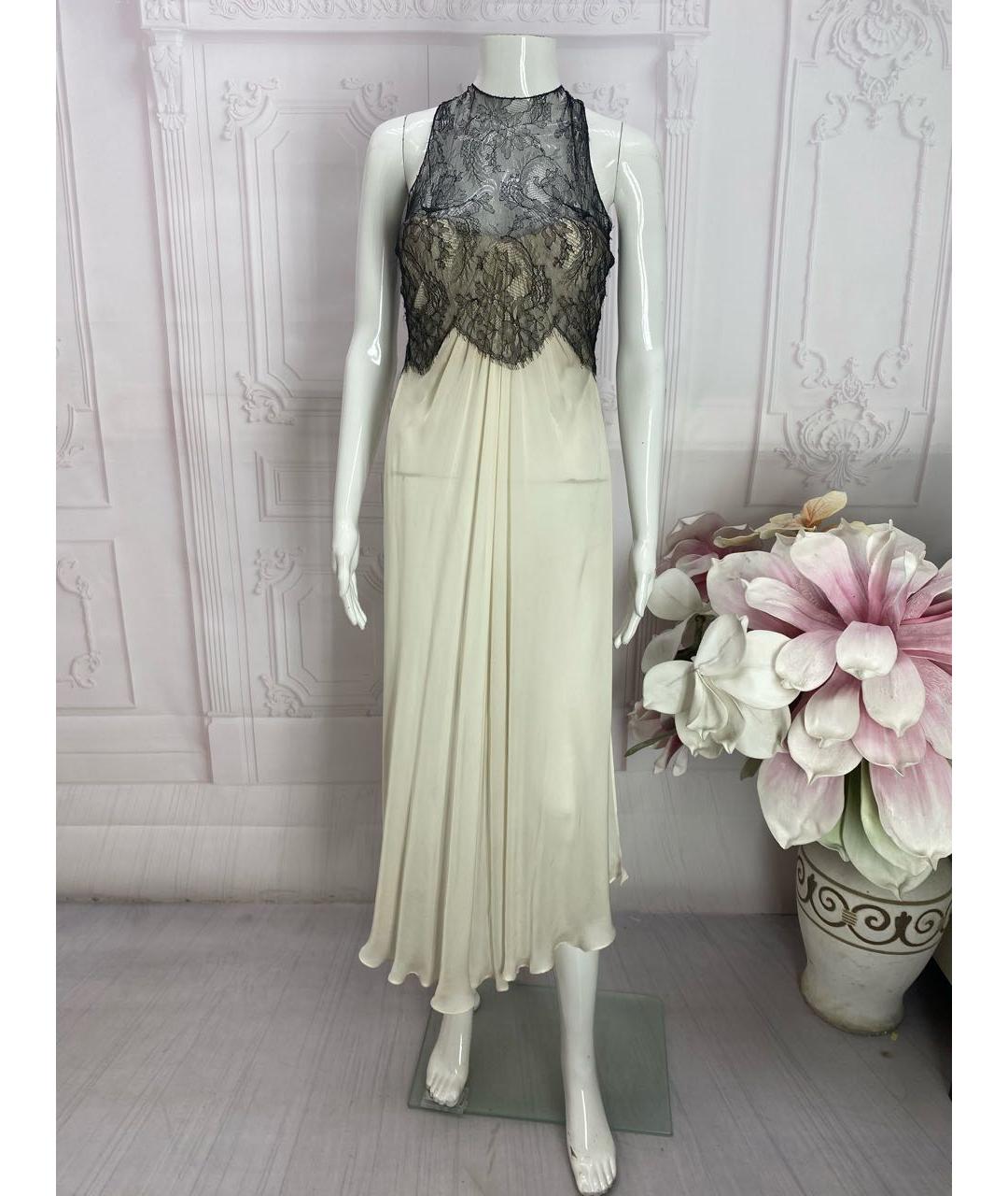 ROBERTO CAVALLI Белое шелковое коктейльное платье, фото 5