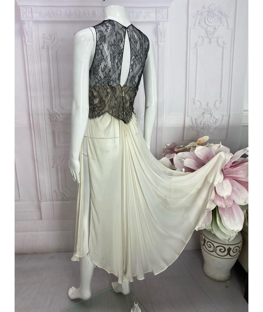 ROBERTO CAVALLI Белое шелковое коктейльное платье, фото 6