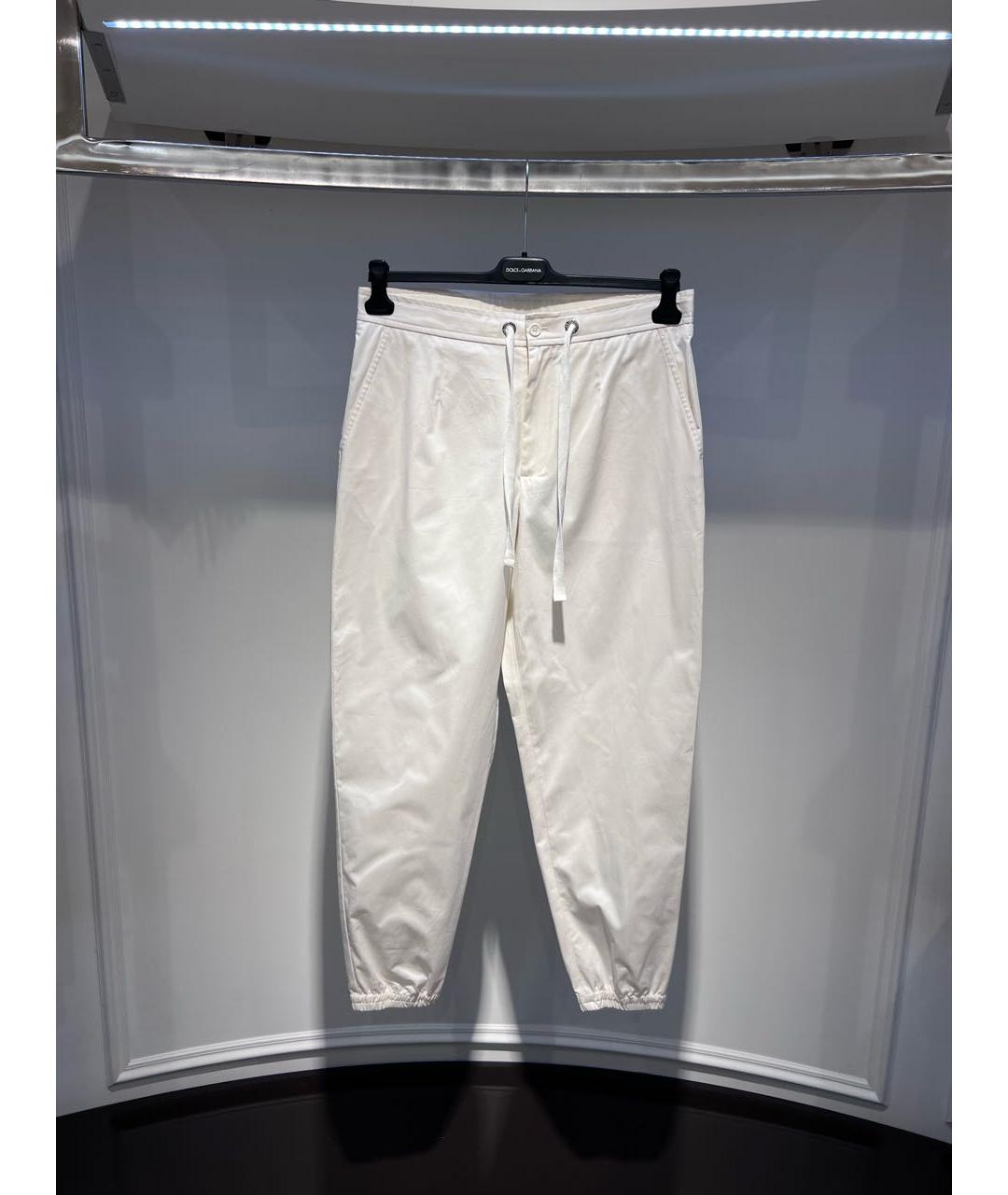 DOLCE&GABBANA Бежевые хлопковые повседневные брюки, фото 3