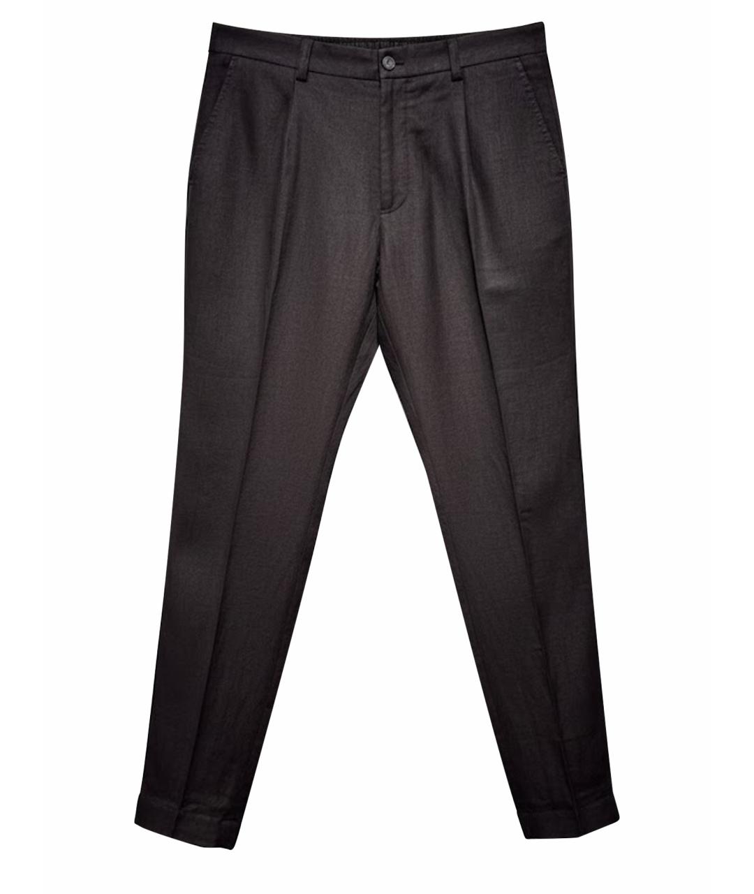 DOLCE&GABBANA Коричневые льняные повседневные брюки, фото 1