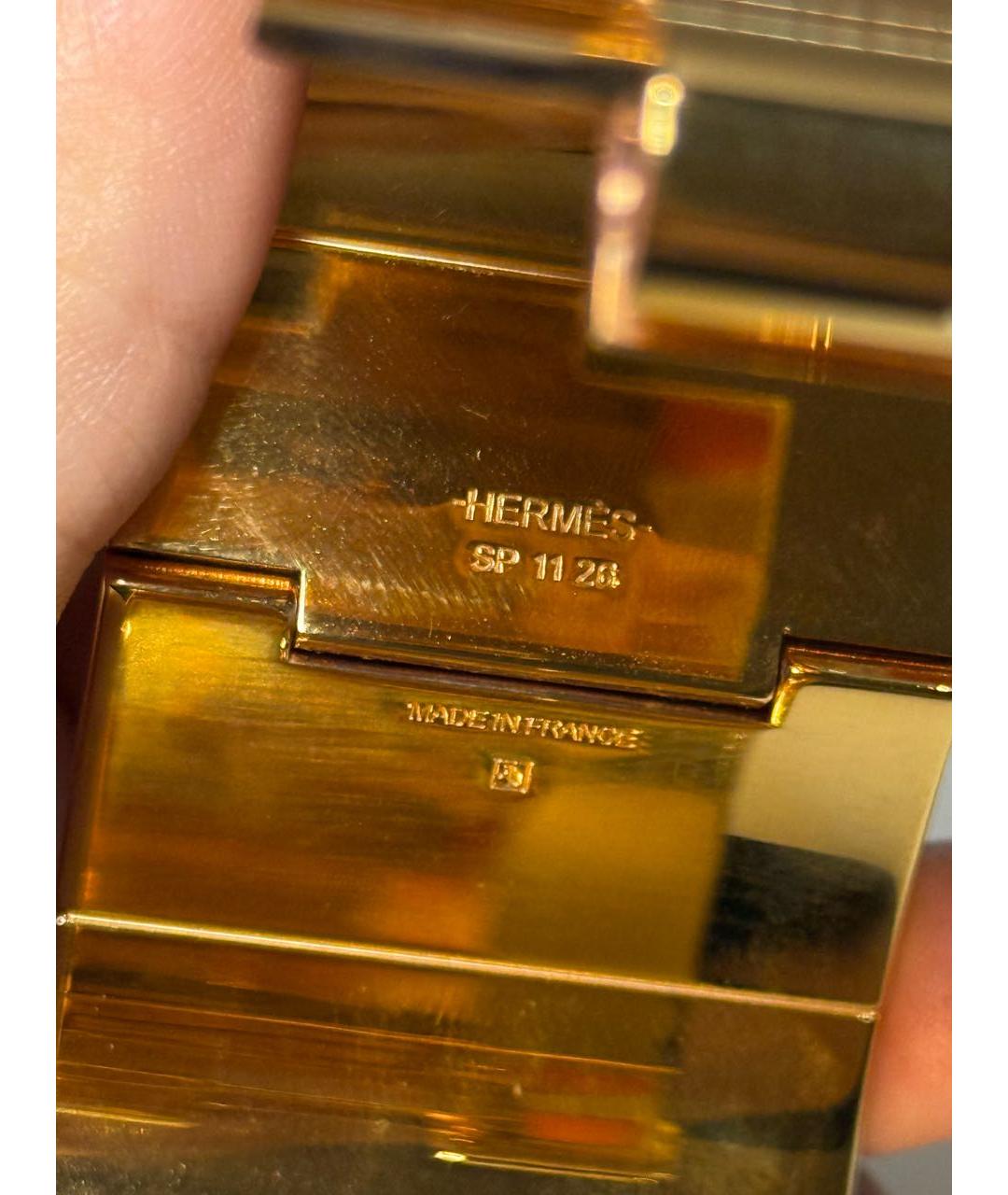 HERMES Золотой металлический браслет, фото 5