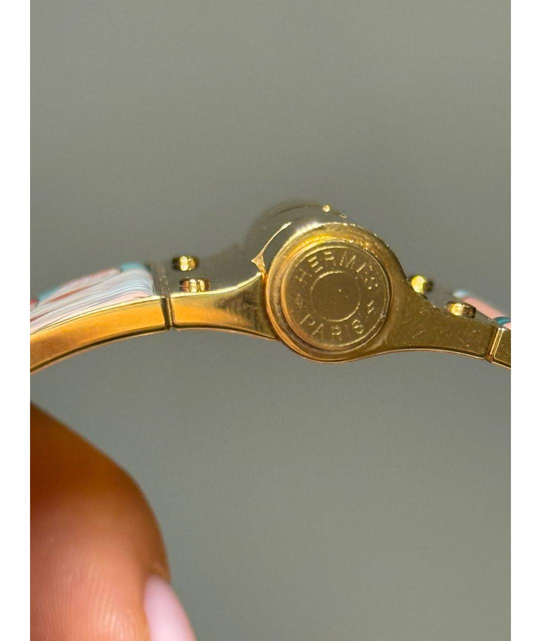 HERMES Золотой металлический браслет, фото 4