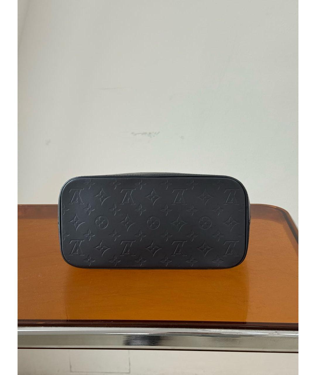 LOUIS VUITTON Антрацитовая кожаная сумка с короткими ручками, фото 5