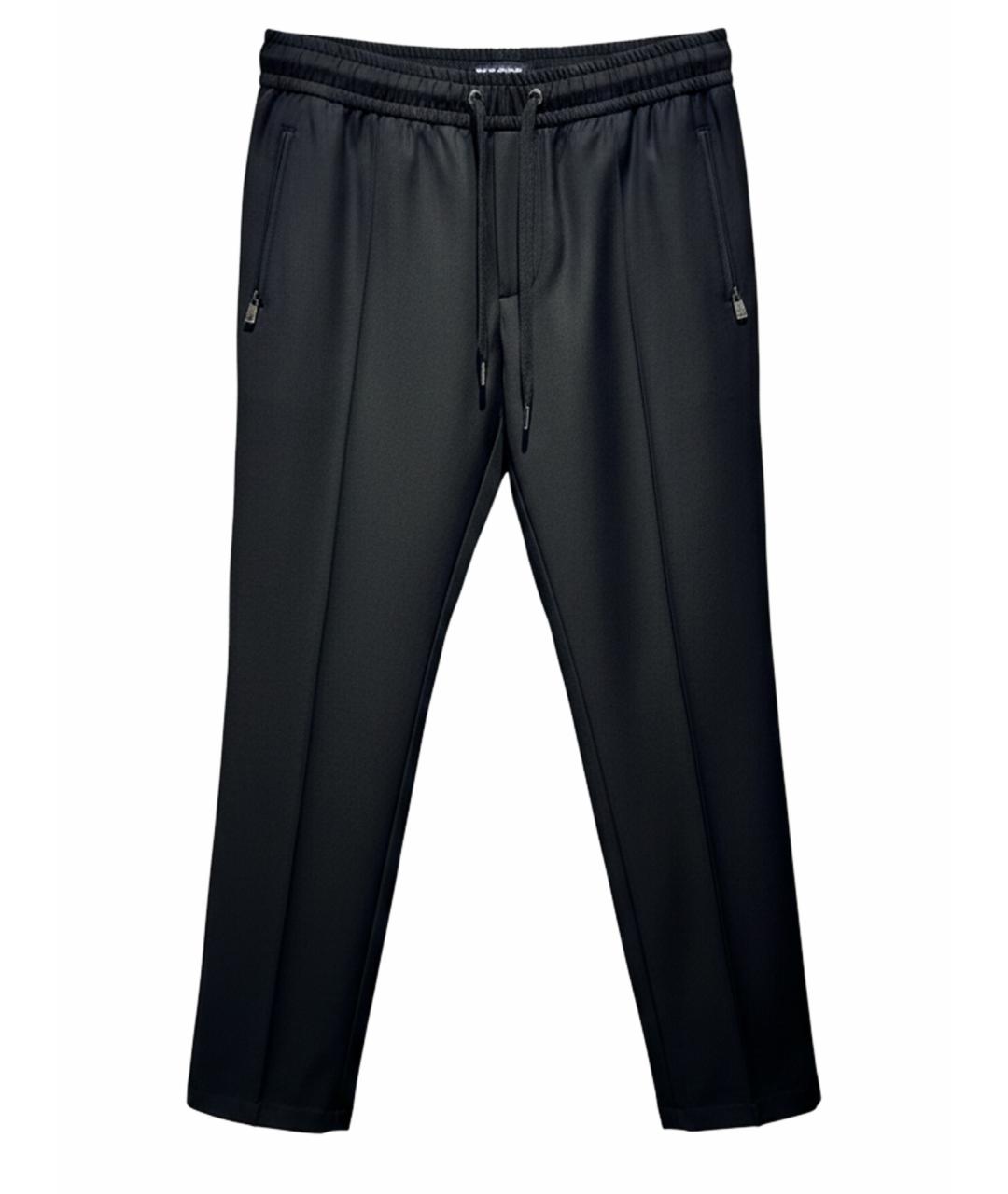 DOLCE&GABBANA Черные шерстяные повседневные брюки, фото 1