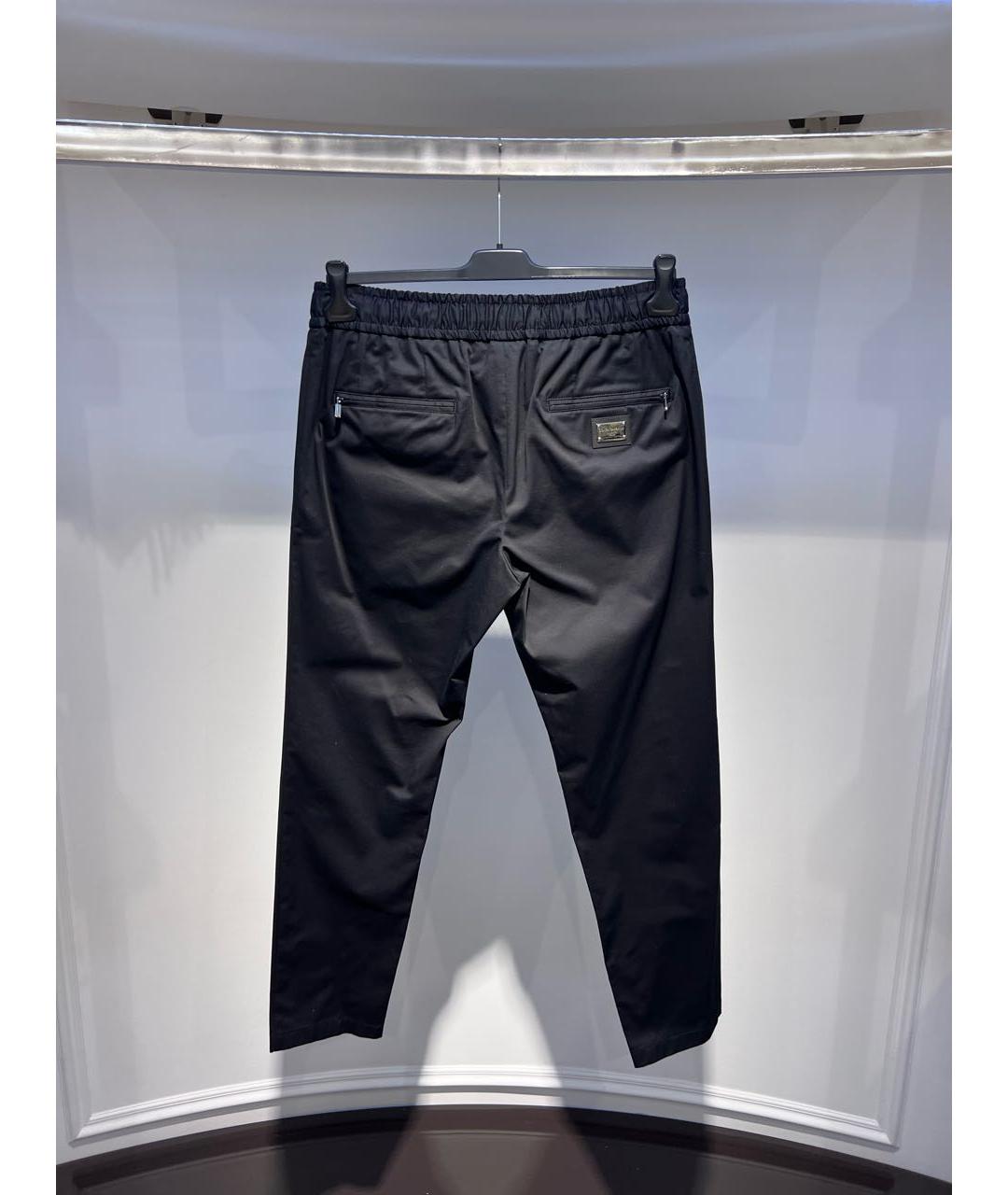 DOLCE&GABBANA Черные хлопковые повседневные брюки, фото 2