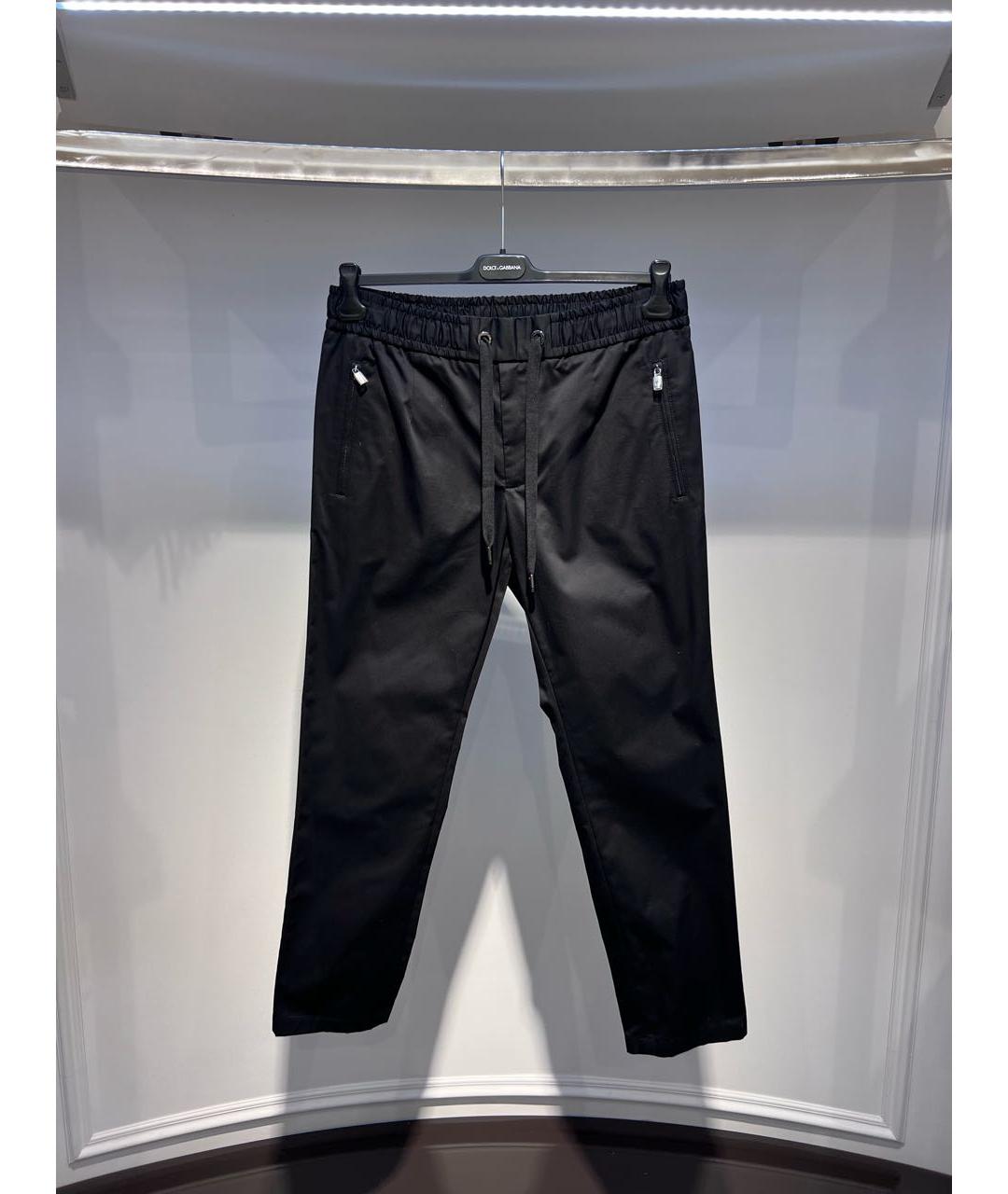 DOLCE&GABBANA Черные хлопковые повседневные брюки, фото 3