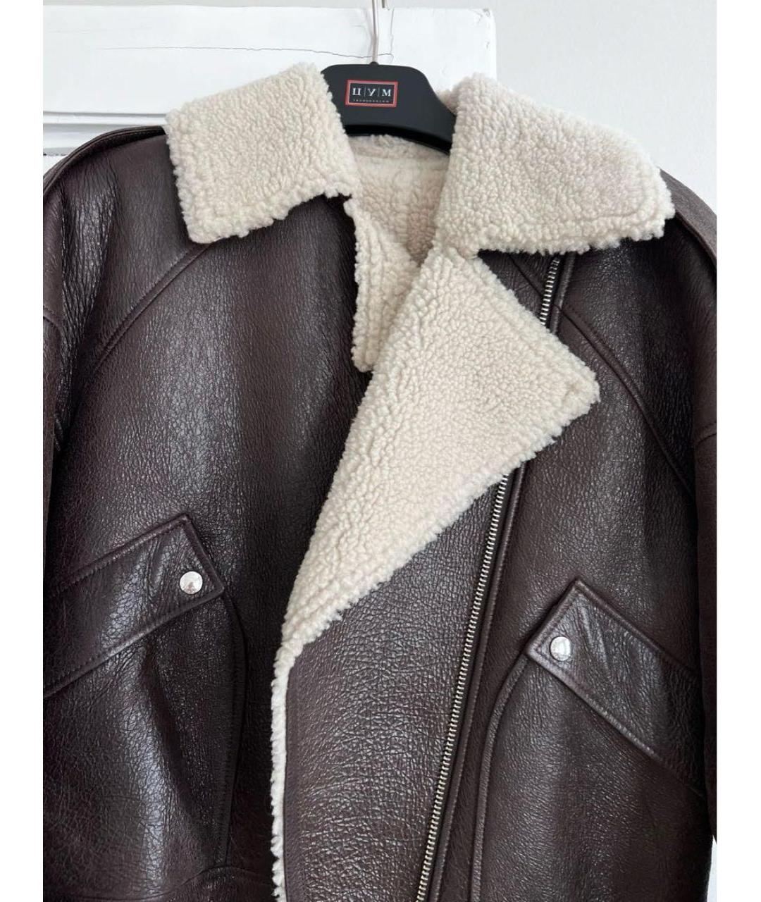 YVES SALOMON Коричневая кожаная дубленка, фото 3