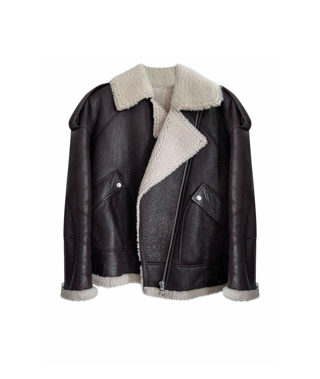 YVES SALOMON Коричневая кожаная дубленка, фото 6