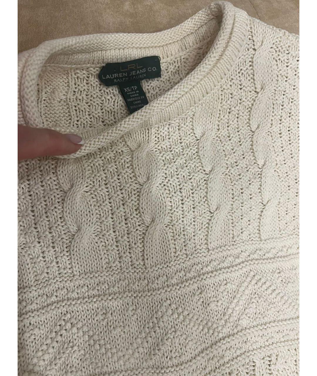 RALPH LAUREN Бежевый хлопковый джемпер / свитер, фото 7