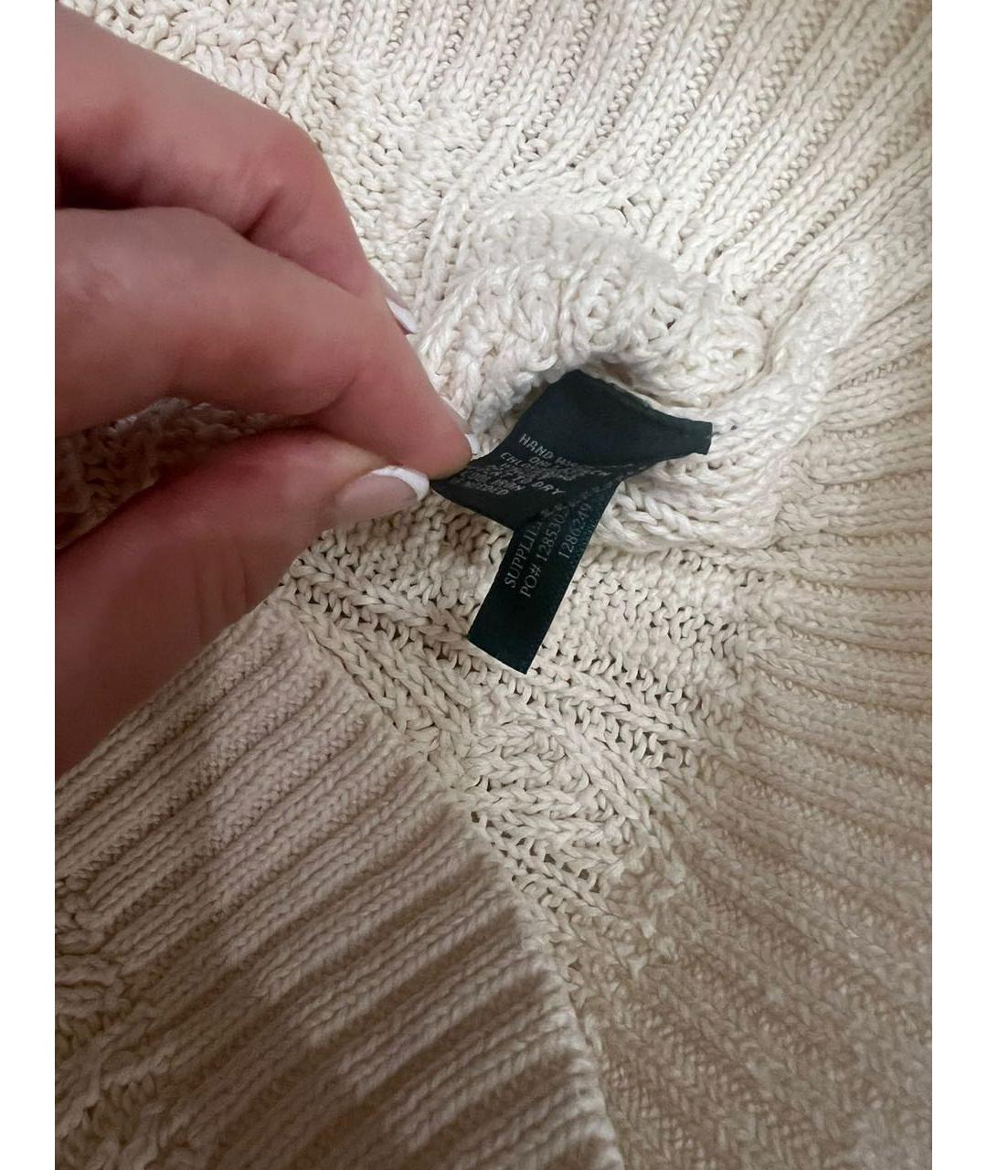 RALPH LAUREN Бежевый хлопковый джемпер / свитер, фото 6