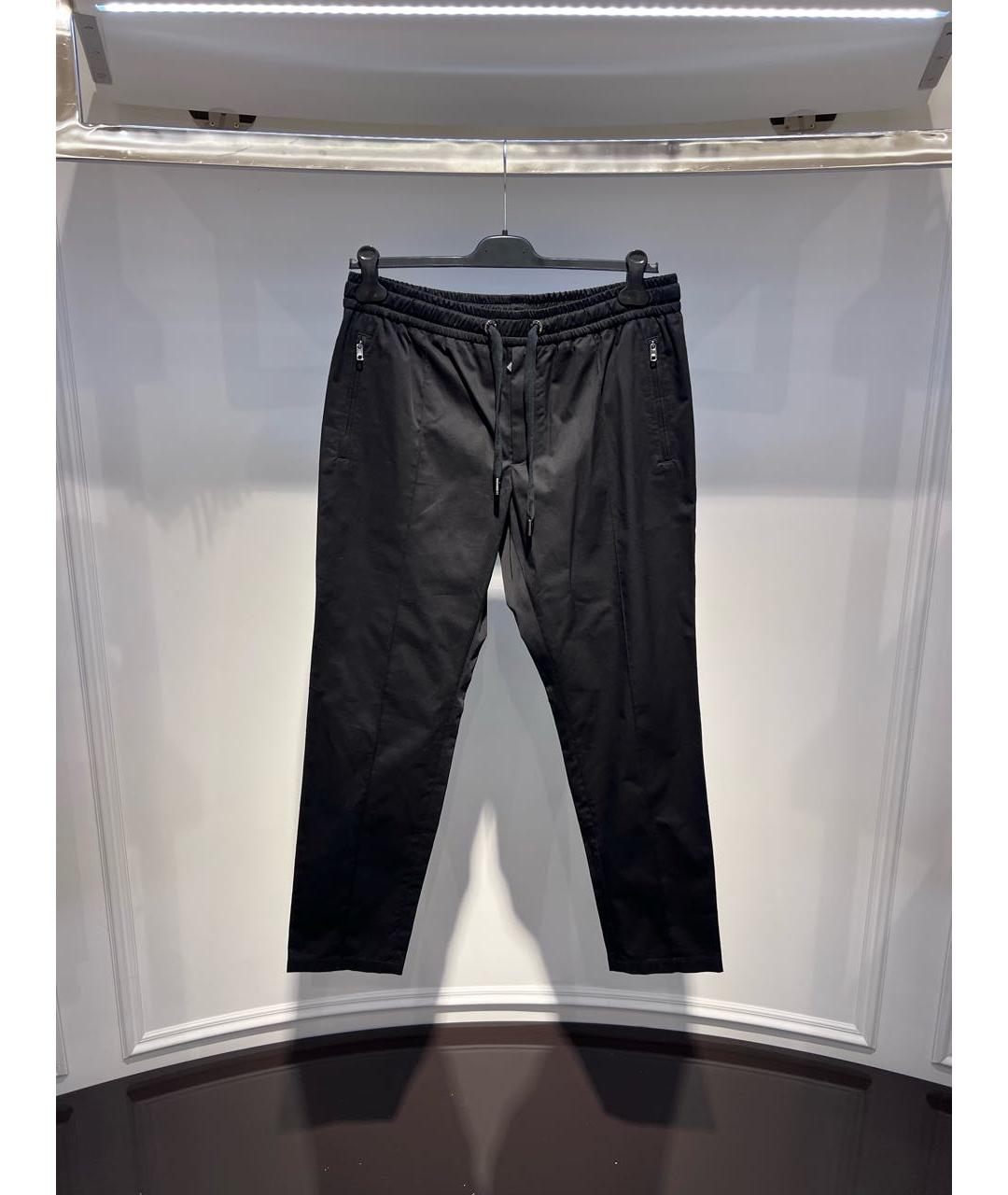 DOLCE&GABBANA Черные хлопковые повседневные брюки, фото 3