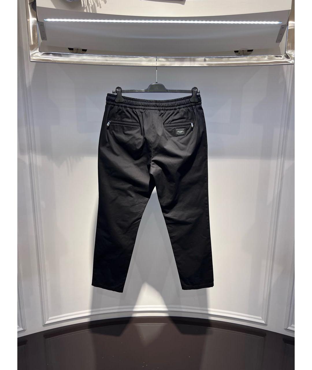 DOLCE&GABBANA Черные хлопковые повседневные брюки, фото 2