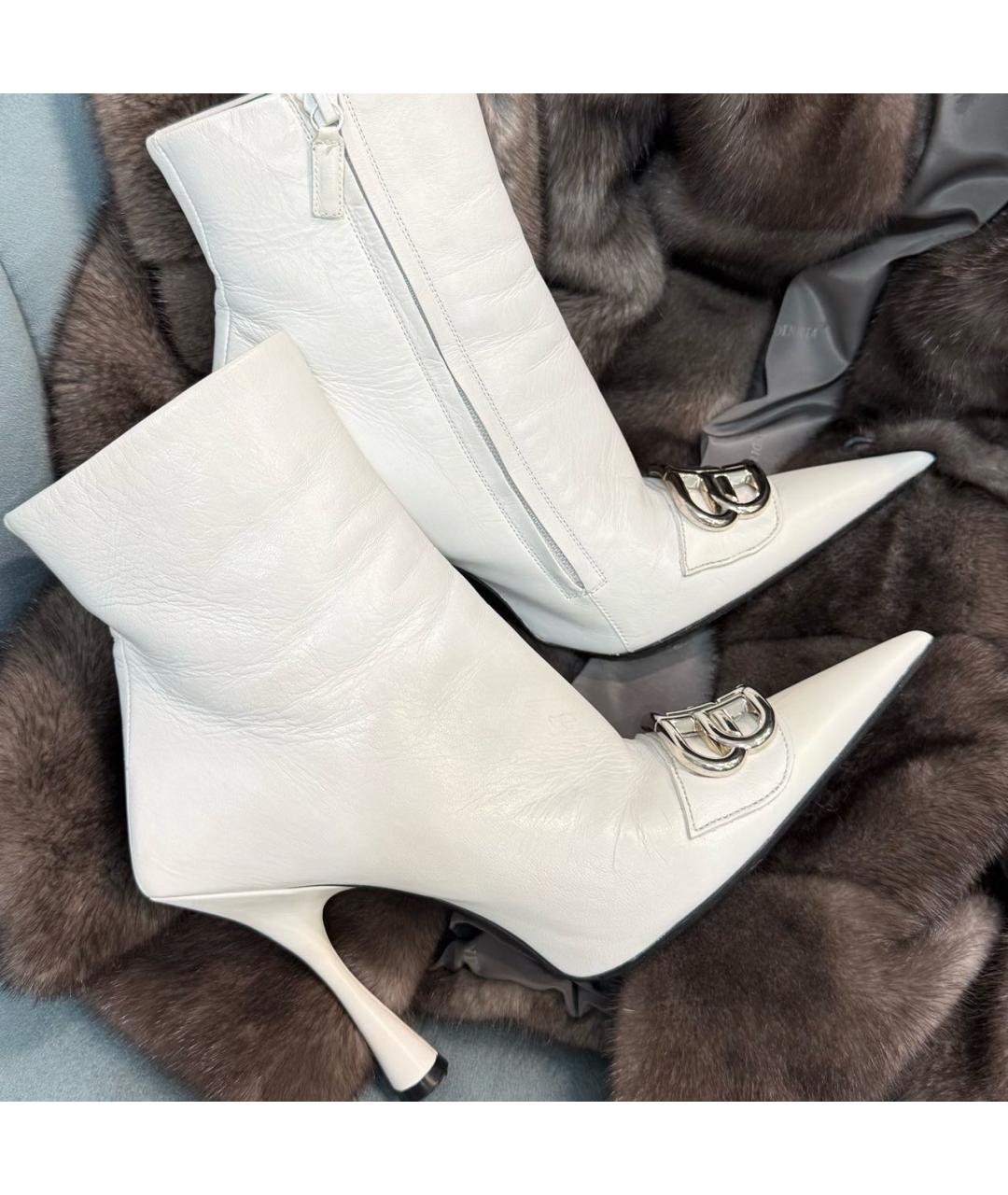 BALENCIAGA Белые кожаные ботильоны, фото 7
