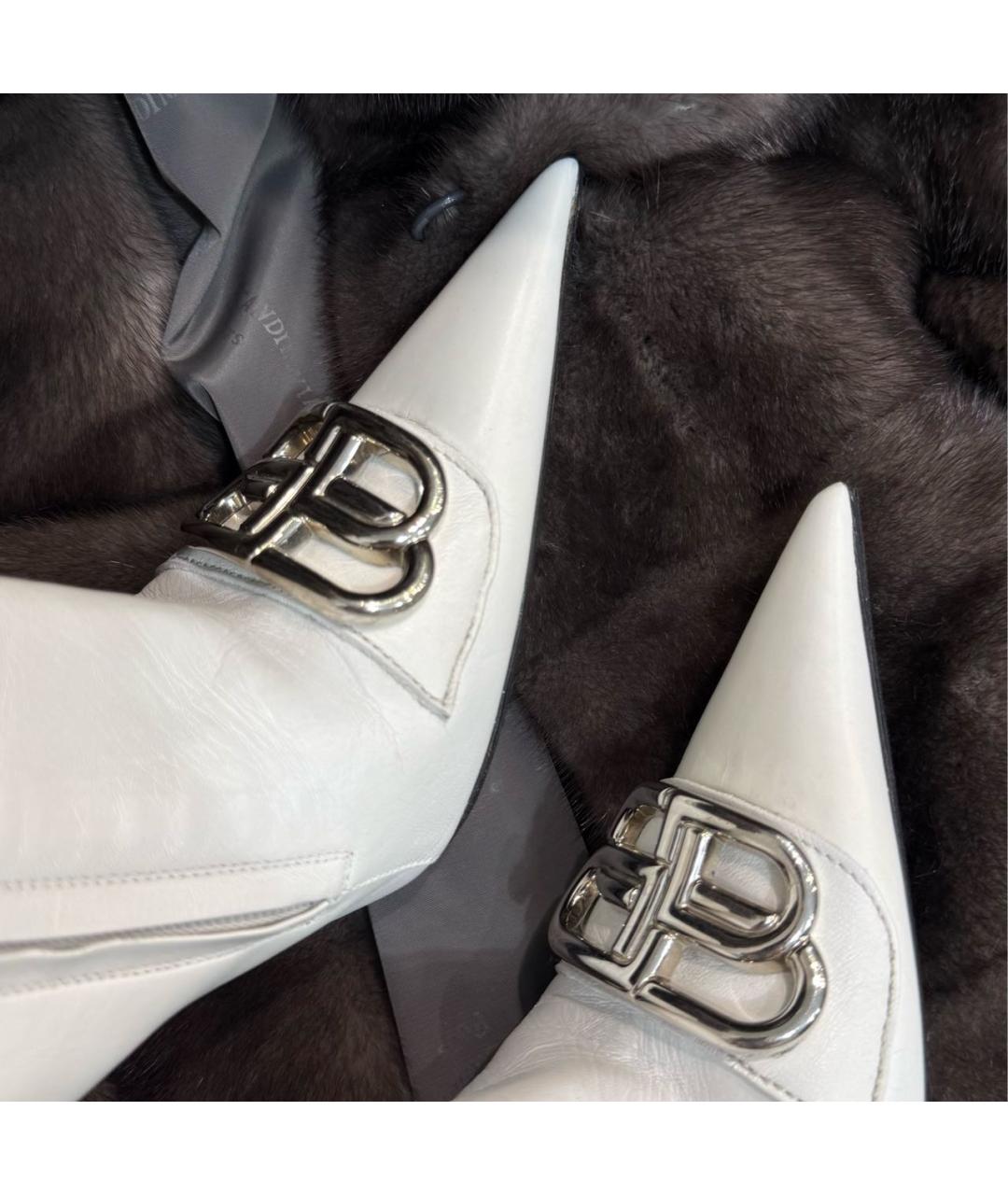 BALENCIAGA Белые кожаные ботильоны, фото 6