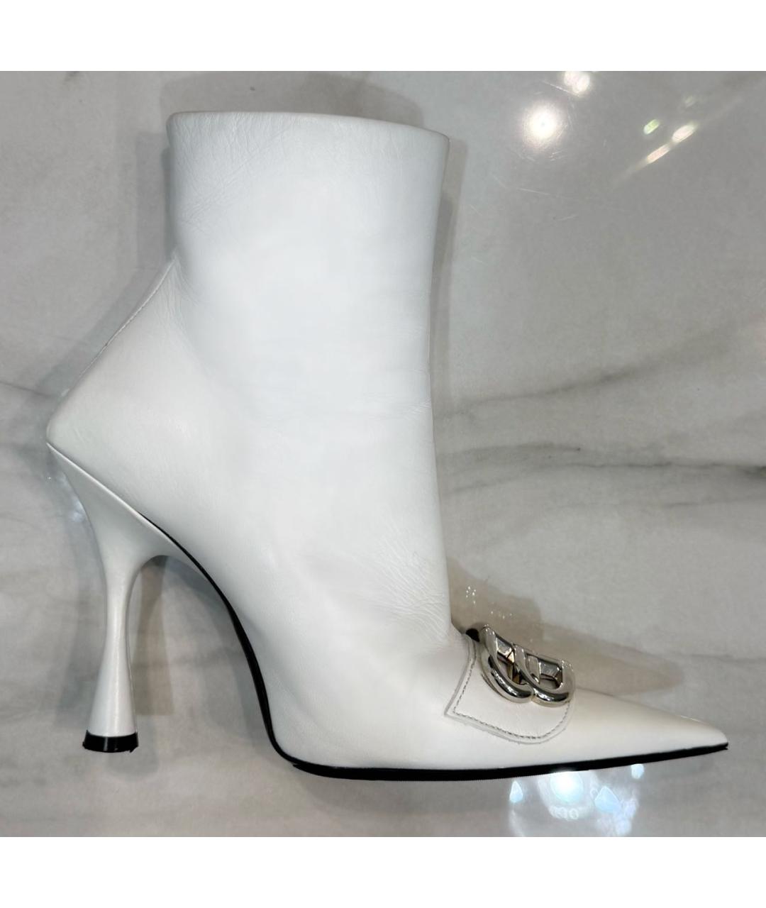 BALENCIAGA Белые кожаные ботильоны, фото 8
