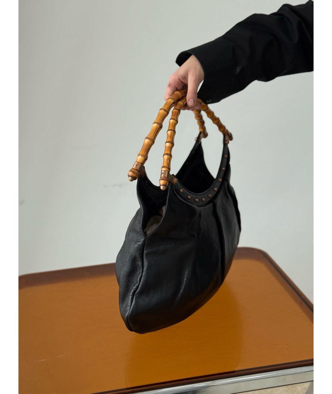 GUCCI Черная кожаная сумка через плечо, фото 4