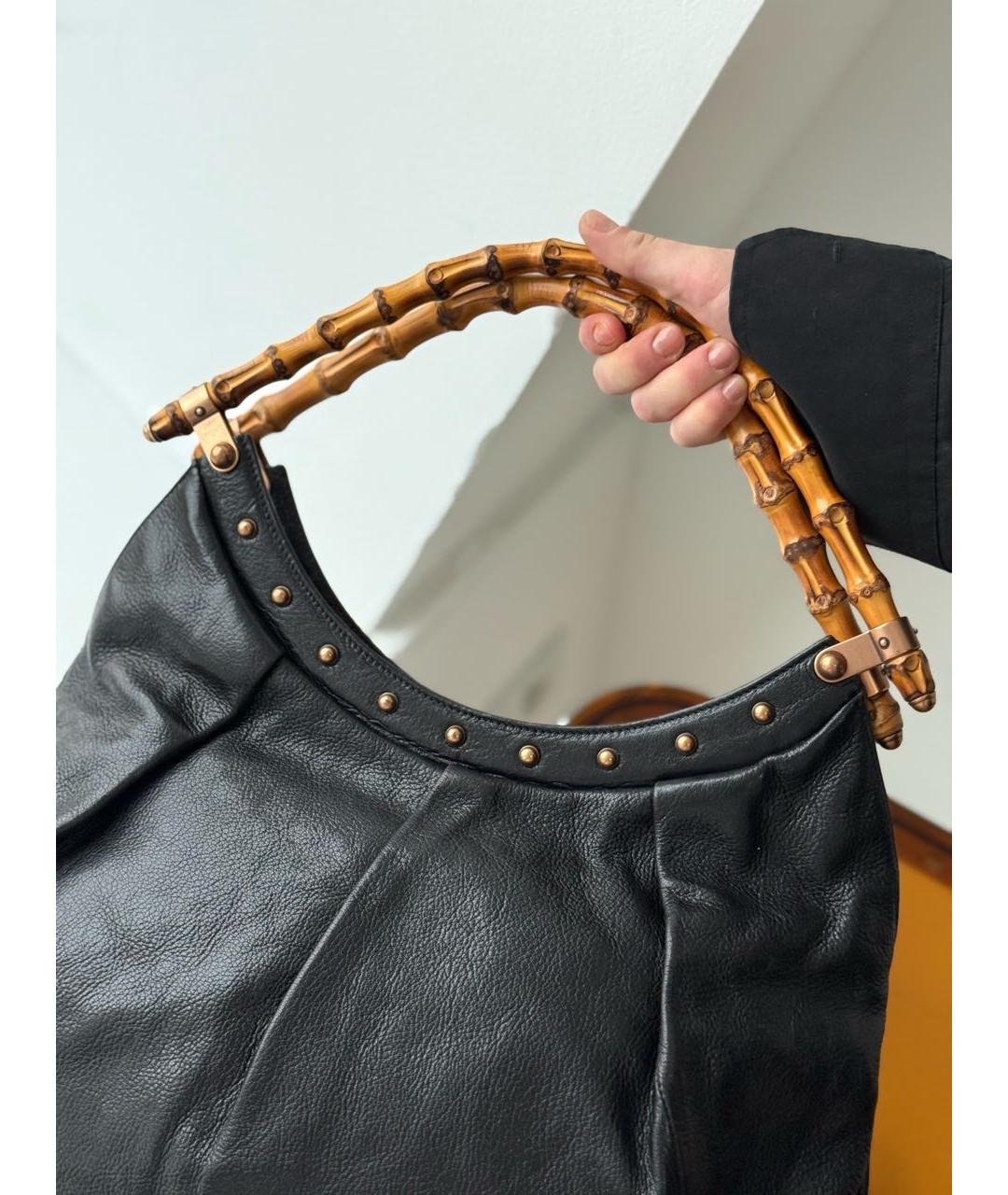 GUCCI Черная кожаная сумка через плечо, фото 6