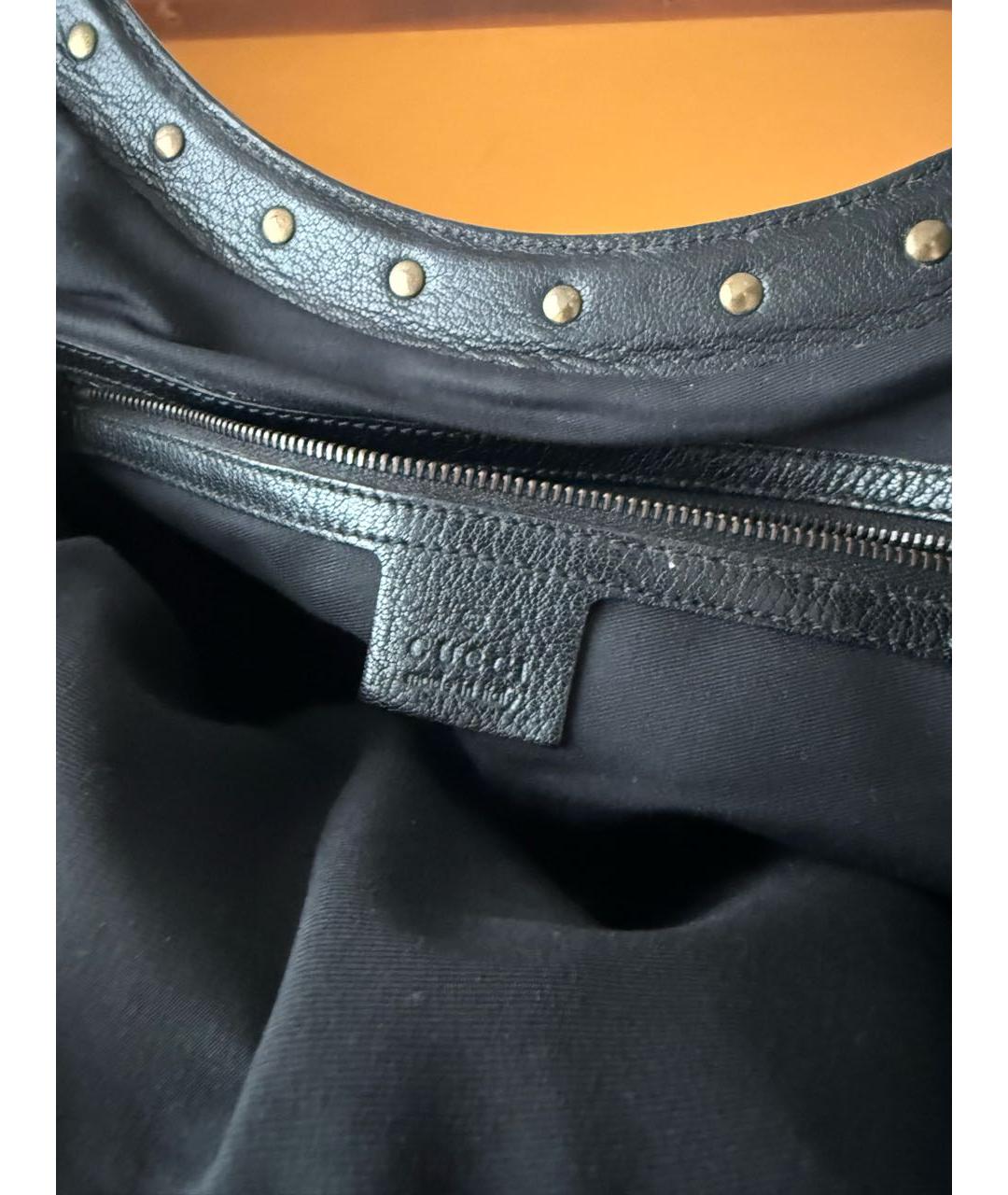 GUCCI Черная кожаная сумка через плечо, фото 7