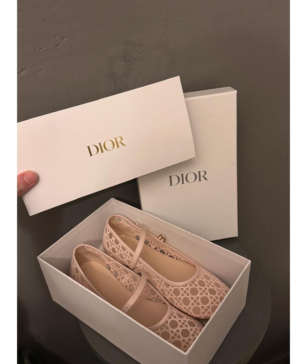 CHRISTIAN DIOR Розовые текстильные балетки, фото 6